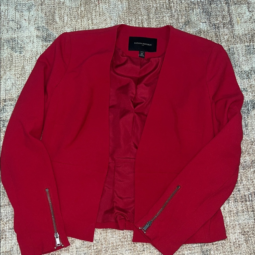 Express Women's Bold Red Blazer - Picture 2 of 3
